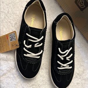 Spenco Total Support Black Suede Camden Sneakers